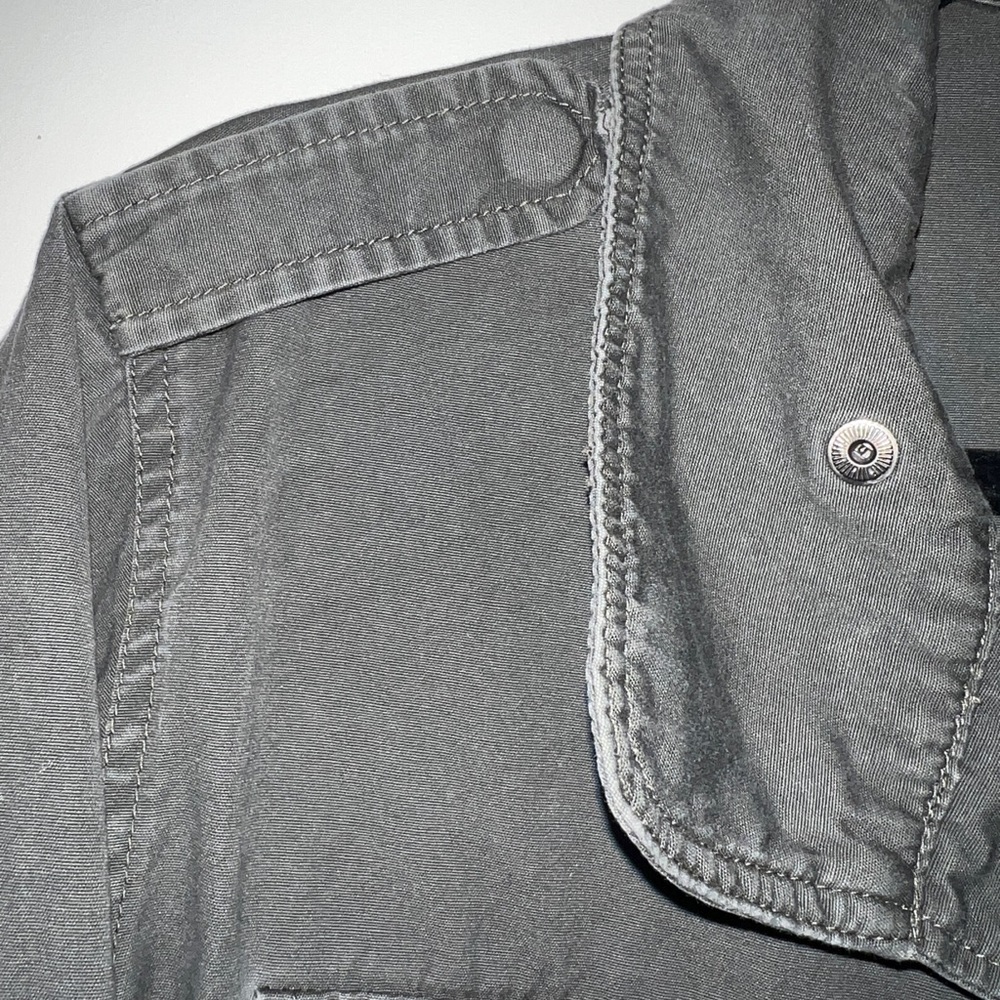 Justfab Grey Utility Jacket With Snaps Size M - image 3